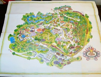  Vtg 1970 Six Flags Over Georgia Souvenir Map Art Keith Kohler Atlanta Poster