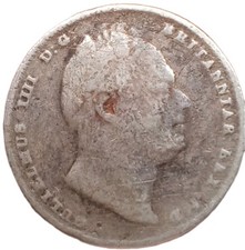 1834 King William IV .925 Silver Sixpence. Coin