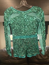 Weissman Love You Like A Love Song Biketard Dance Costume Sequin Turquoise