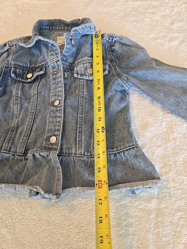 Hayden Girls Denim Jean Jacket Raw Hem Ruffled Size M NWOT - Picture 12 of 13