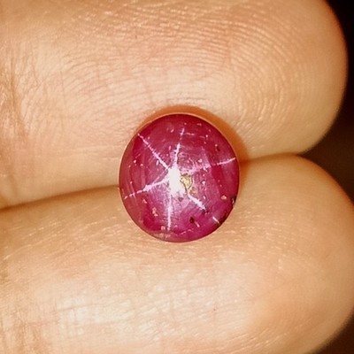 8.2X8.7 mm Natural Unheated Star Ruby Cabochon 6 Rays Round Cut Gemstone 5 Carat
