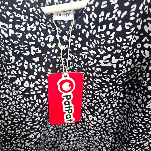 PatPat Black and White Animal Pattern Print Blouse Top Shirt Short Sleeve 10-11Y - Picture 3 of 4
