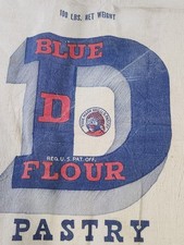 Saco de harina Blue D vintage, hecho por…