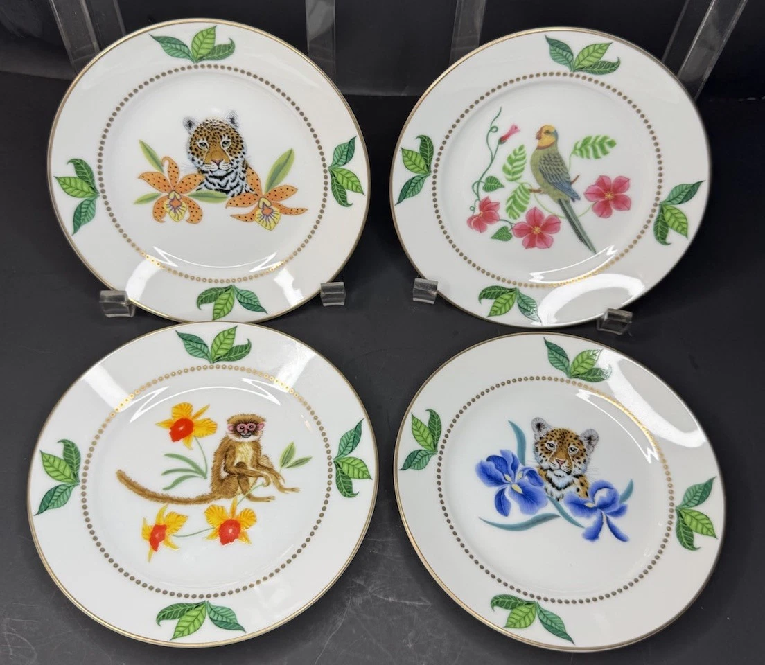 未使用リンチェイス パロッツオブパラダイス プレートセット 鳥 オウム