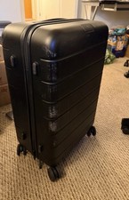 Black Hard Plastic Shell Spinner Suitcase, 4 Wheels, Large Up to 74cm 60-100L