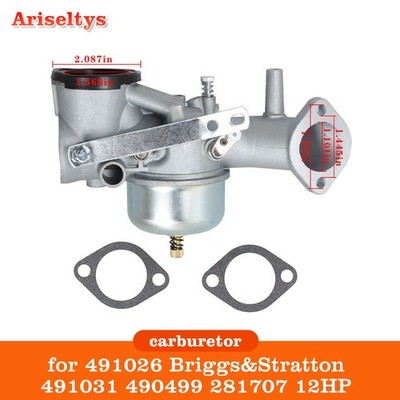Carburetor with Gaskets Fit Briggs & Stratton Engine 491026 491031 490499 281707