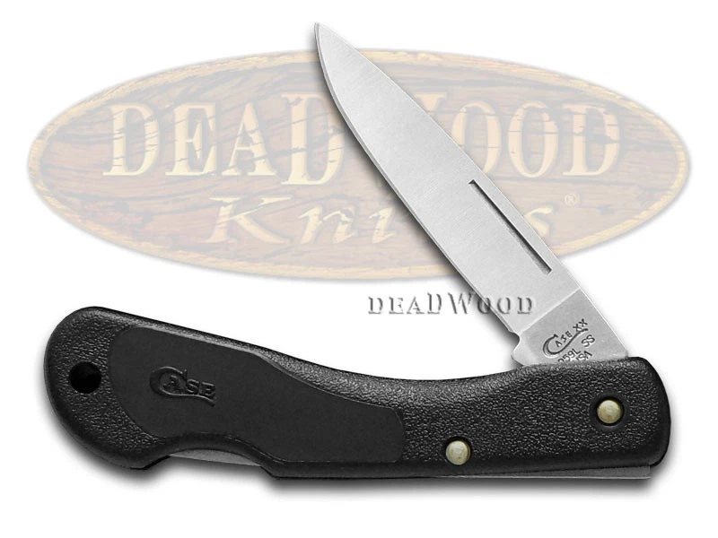 Case xx Knives Mini Blackhorn Lockback Black Zytel Stainless Pocket Knife 00253 - Image 1 of 4