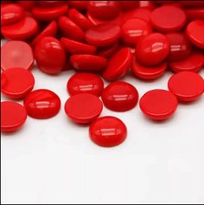 AAA Synthetic Red Coral Cabochon Round Shape Loose Gemstone