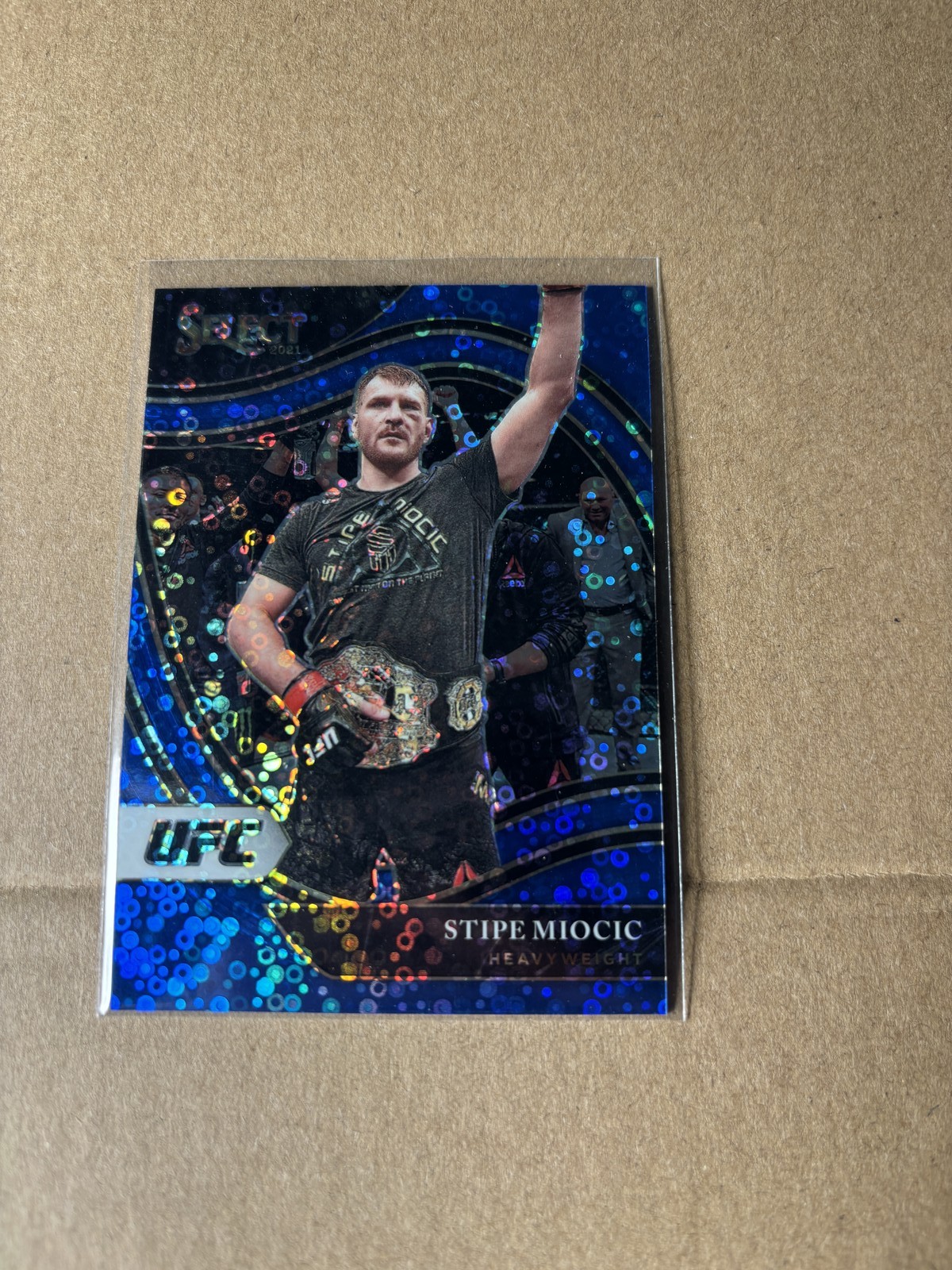 2021 Panini Select UFC Stipe Miocic #237 Octagonside Blue Disco Prizm /99