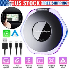 Wireless CarPlay Android Auto Adapter A36G RGB Lighting USB-C 2-in-1 Plug&Play
