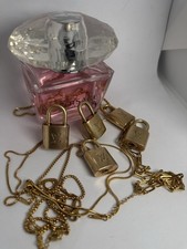 Authentic Louis Vuitton Gold Padlock  No Brand Gold Tone Chain Necklace 17  -19  