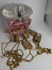 Authentic Louis Vuitton Gold Padlock & No Brand Gold Tone Chain Necklace 17”-19”