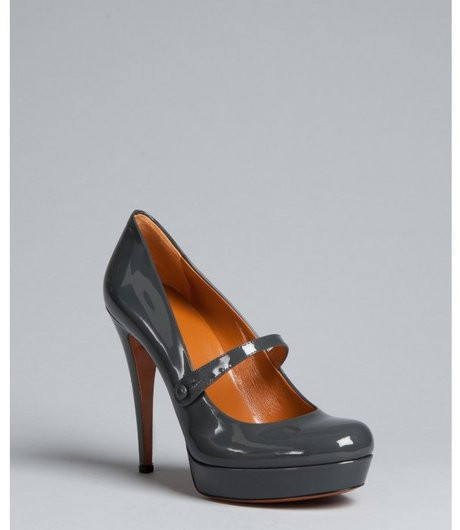 100% AUTHENTIC WOMEN GUCCI BETTY MARY JANE GRAY PATENT PUMPS/HEELS US 10.5