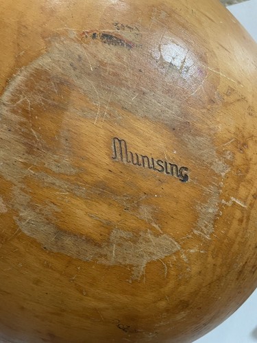 Munising Primitive Hand Turned Wooden Dough Bowl Rustic Farmhouse Folk Art - Picture 3 of 23
