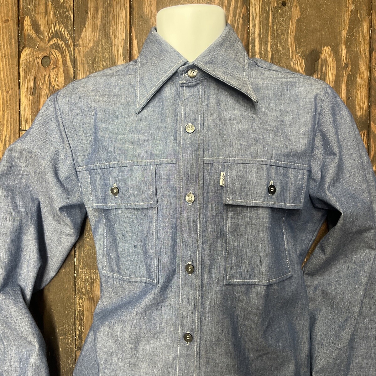トップス Levi's Panatela (1970svest made in usa) Vintage Men's 70s Levi's Panatela Tops White Long Sleeve
