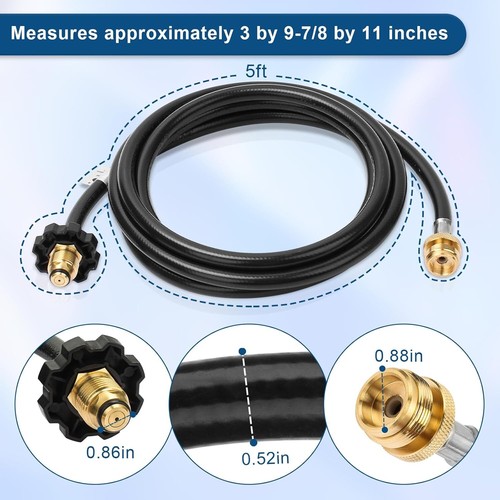 Propane Heater Adapter Hose Assembly Compatible Mr. Heater Big Buddy Heater New - Picture 3 of 7