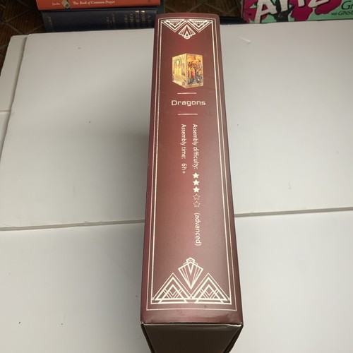 DIY Dragons Wooden Book Nook Insert Kit Miniature Bookshelf w Touchlight LED - Picture 2 of 7