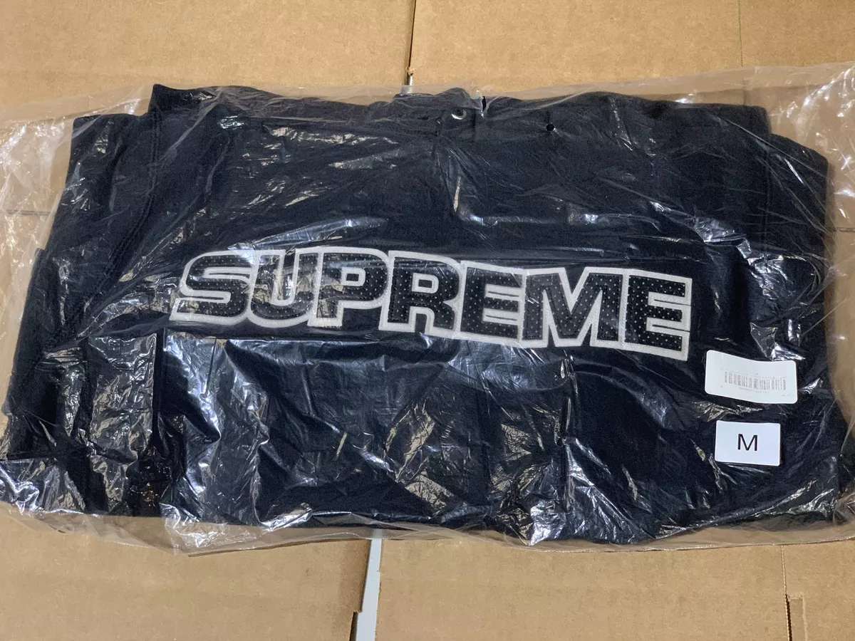 Supreme Perforated Leather Hooded Sweatshirt Black M F/W 18