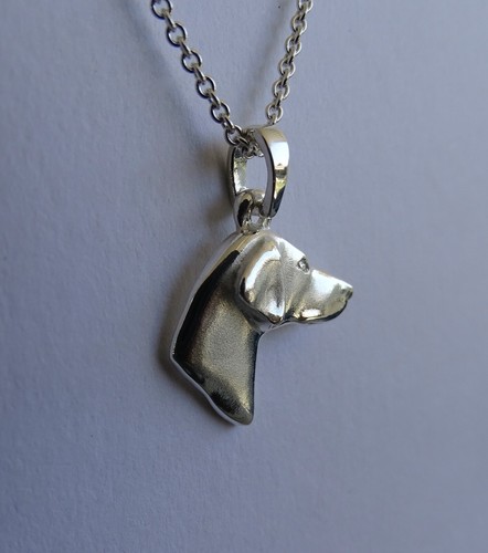 Sterling Silver Doberman Pinscher Head Study Pendant - Picture 5 of 9