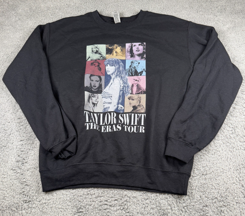 Taylor Swift Official The Eras Tour Crewneck Sweatshirt Black Size Small