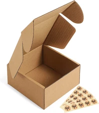 Eupako Small Shipping Boxes 4X4X2 Inches - 50 Pack Brown Corrugated Cardboard Bo