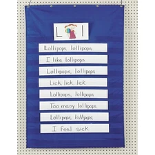 Pacon Standard Word/Sentence Strip Pocket Chart, 34"x50", Blue