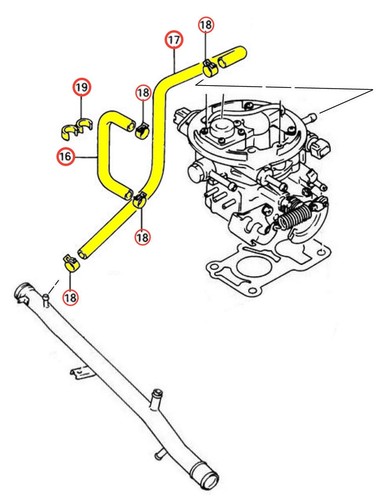 Kit de manguera de refrigerante de cuerpo de acelerador con abrazaderas | Geo Metro Swift 89-94 | 1L y 1,3L OE - Imagen 2 de 5