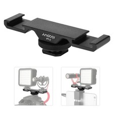 PT-2 Double Cold Shoe Mount Extension Bar Dual Bracket for DV DSLR B1Z3