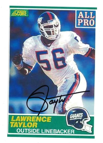 Lawrence Taylor Signed Autographed 4x6 Photo NY Giants HOF 1999 A