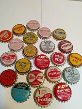 22 Vintage Soda Caps Pioneer ,Spring Grove, Sun Drop, Ranch Club, Kist ++  M TR1
