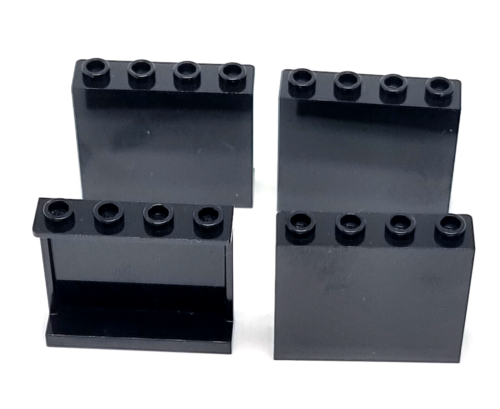 LEGO Panel 1x4x3 schwarz /  4 Stück - Afbeelding 1 van 1