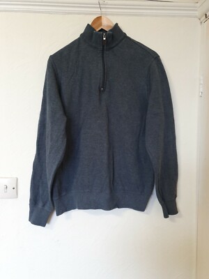 John Partridge Half Zip dünner Strickpullover Oberteil Gr. S