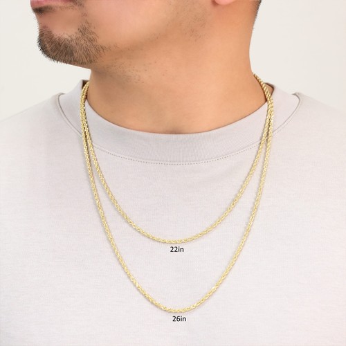 10K Yellow Gold 1.5mm-10mm Diamond Cut Rope Chain Necklace Mens Women 16"- 30" - Picture 104 of 120