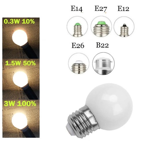 Dimmable 3W Globe Light Bulb E27 LED Mini 220V B22 6500K Cool White Bulbs 360 - Picture 3 of 3