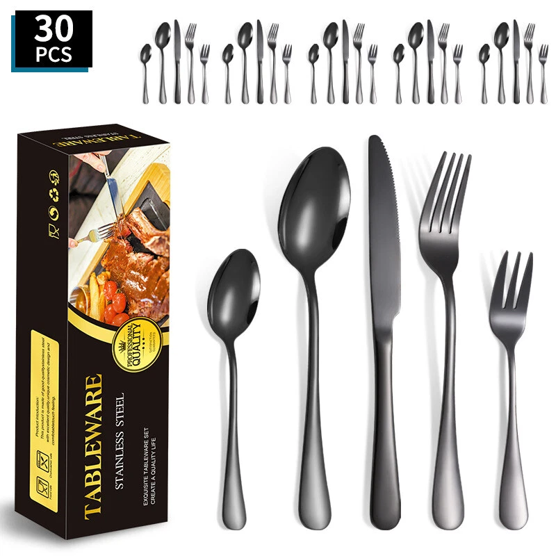 Besteckset für 3, 4, 6 Personen aus Edelstahl, Schwer, Rustikal, Tafelbesteck DE - Bild 2 von 4