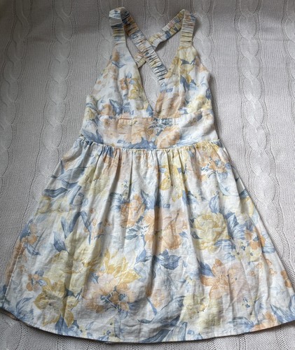 Abercrombie&Fitch Floral Romper Plunge Neck Scrunchie-Style Crossover Straps M - Picture 6 of 11
