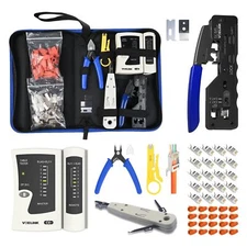 Ethernet Crimping Tool Kit Allinone Network Crimper With 20 X Rj45 Connectors Ca