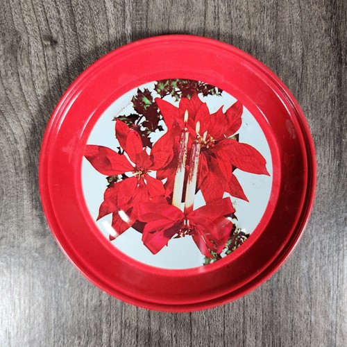 "Juego de 6 campanas de velas rojas de hojalata de metal navideño vintage de 3,5""" - Imagen 3 de 8
