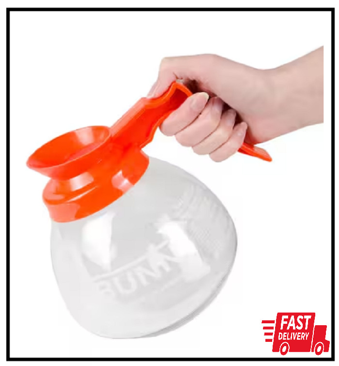 Bunn 12-Cup Commercial Coffee Decanter, Glass Carafe, Orange Handle, 42401.0101