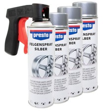 Felgensilber 4 X 500 ml Felgenspray Silber Felge Lack Presto mit Pistolengriff