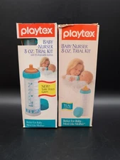 Vintage 1991 1994 2 Playtex Baby Nurser 8oz Trial Kit Bottle Nipple