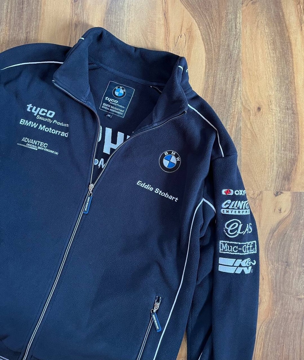 Vintage BMW Racing Full Zip Fleece Jacket Tyco Motorrad F1 Men's