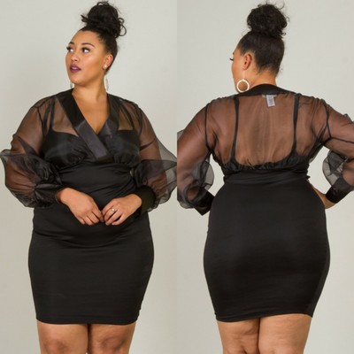 black cocktail dress for plus size