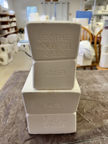 VINTAGE BOOTHE CERAMIC MOLD #C-1205 A & B KEEPING BOX W/LID - Picture 11 of 13