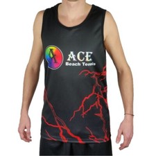 Ace Tank Top Sleeveless Man beach tennis Thorn Red Black Red