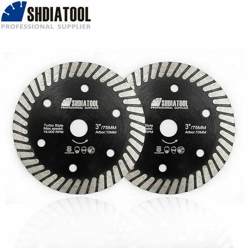 2pcs 3" 75mm Diamond Ceramic Tile Turbo Saw Blade Cutting Discs Grinder