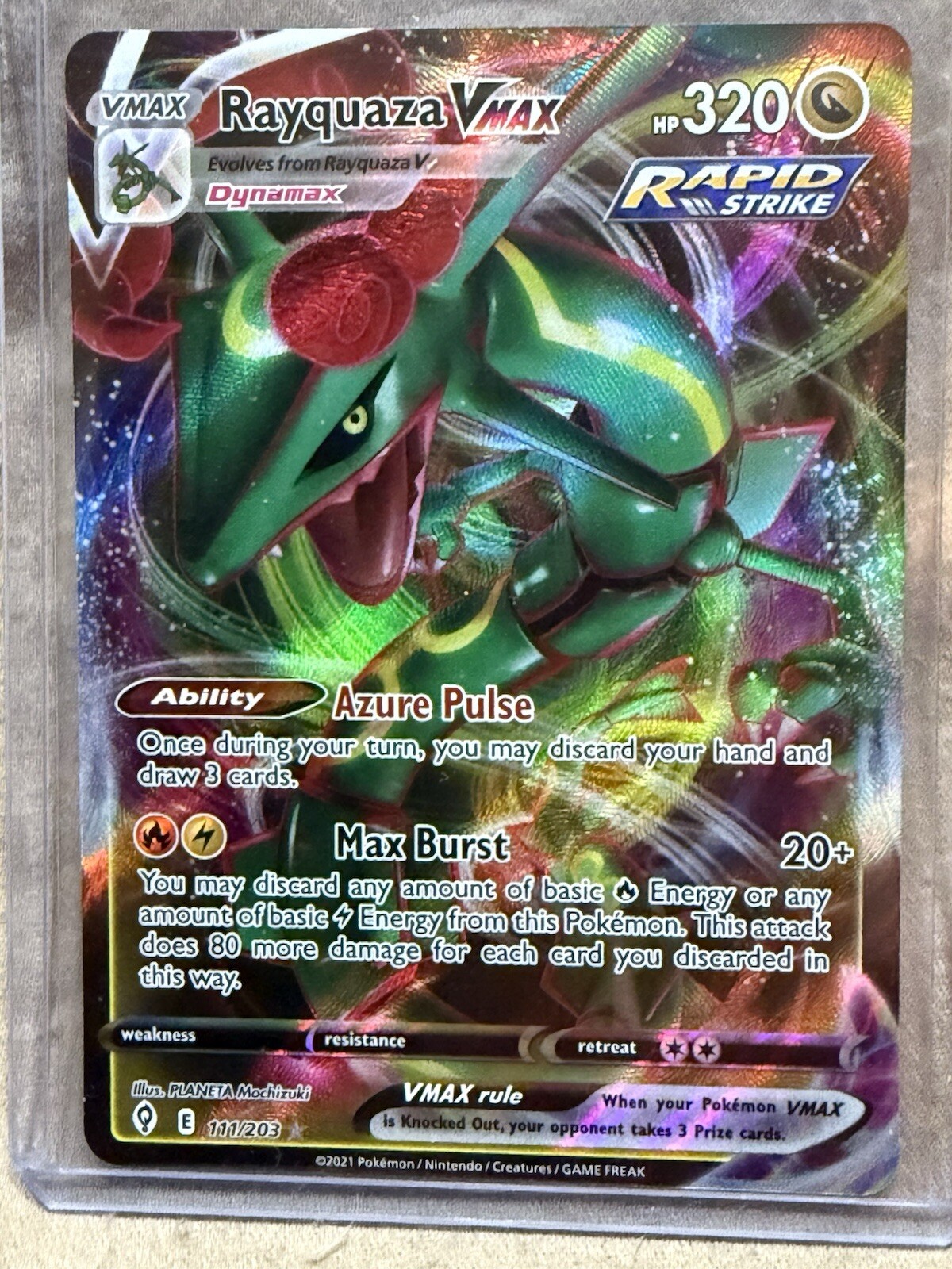 Holo Rayquaza VMAX 111/203 Ultra Rare Evolving Skies Pokemon TCG NM