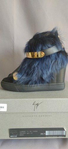 Giuseppe Zanotti LORENZ Schwarz Wildleder Leder Fell 38,5 8 Sneaker High Top Boot NEU - Bild 9 von 17