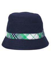 NWT Gymboree Backyard Explorer Plaid Stripe Bucket Hat Sun Hat Navy Boys 4T 5T