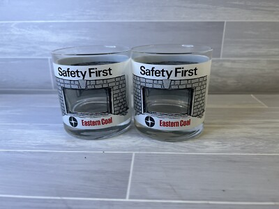 VINTAGE 1970s **EASTERN COAL COMPANY** Drinking Glasses SAFETY FIRST